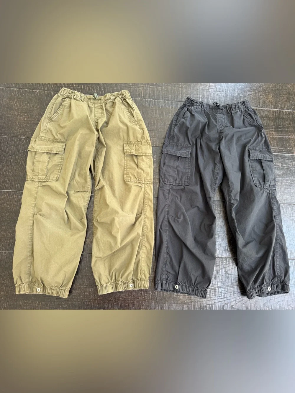 GAP Kids Baggy Cargo Pants Bundle | Size L (10) | Black & Army Green |